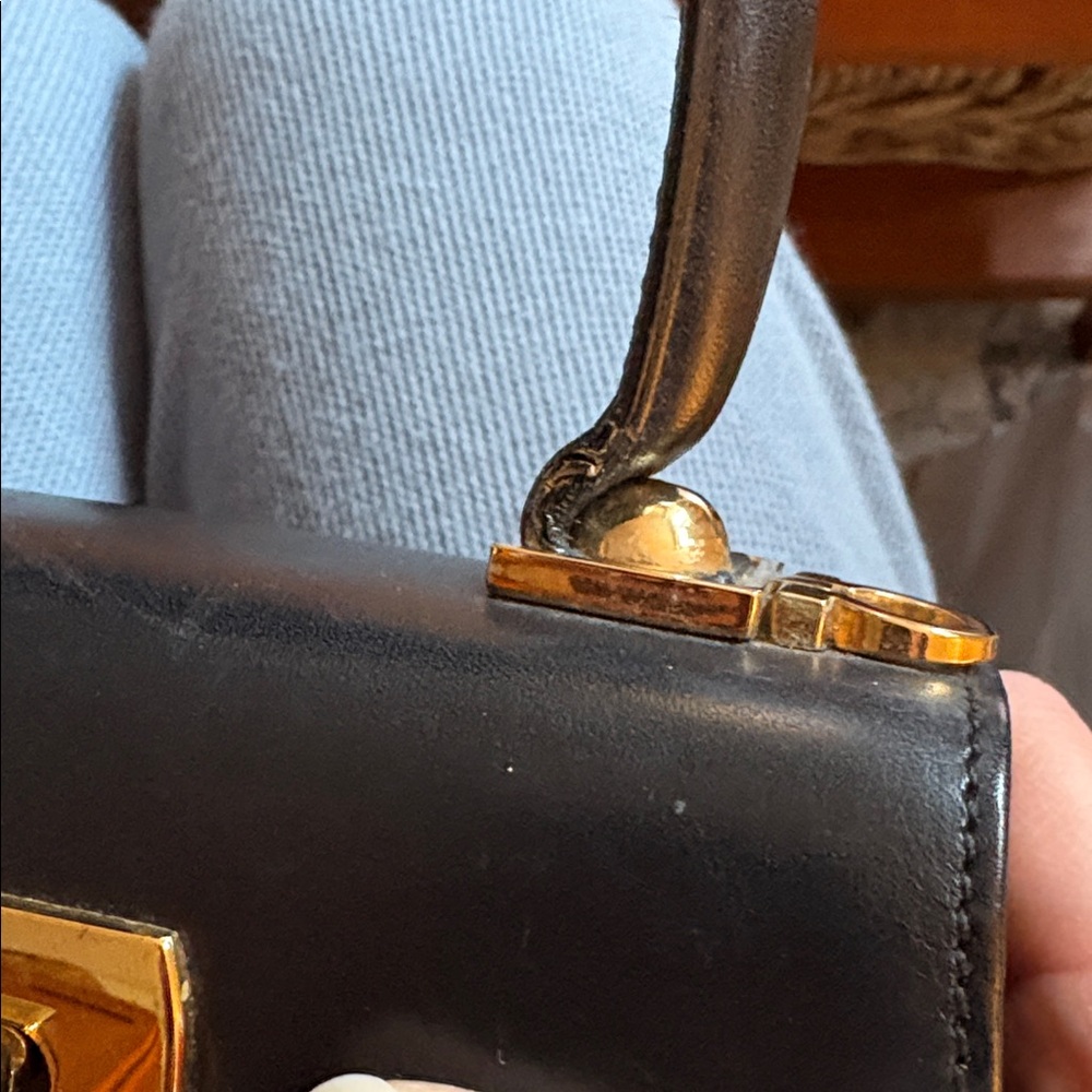 Salvatore Ferragamo black top handle gancini purse - Picture 10 of 14